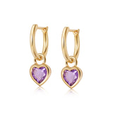 AMETHYST HEART HOOPS | FEBRUARY