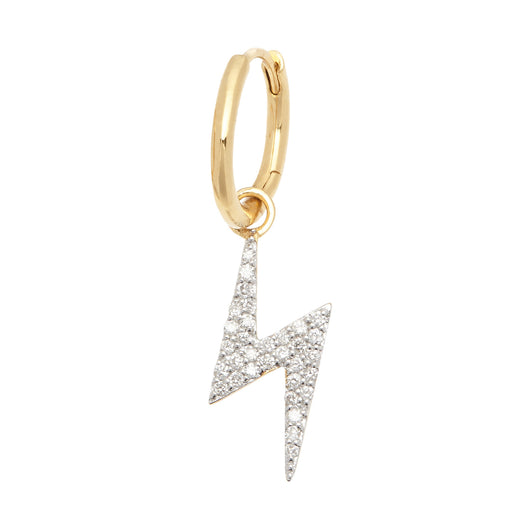Gold lightning bolt hoop earrings top