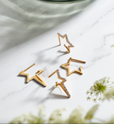 SHOOTING SIRIUS STAR DIAMOND HOOPS