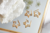 SHOOTING SIRIUS STAR GOLD HOOPS