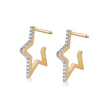 SHOOTING SIRIUS STAR DIAMOND HOOPS