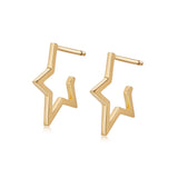 SHOOTING SIRIUS STAR GOLD HOOPS