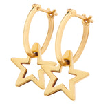 SIRIUS STAR GOLD HOOPS